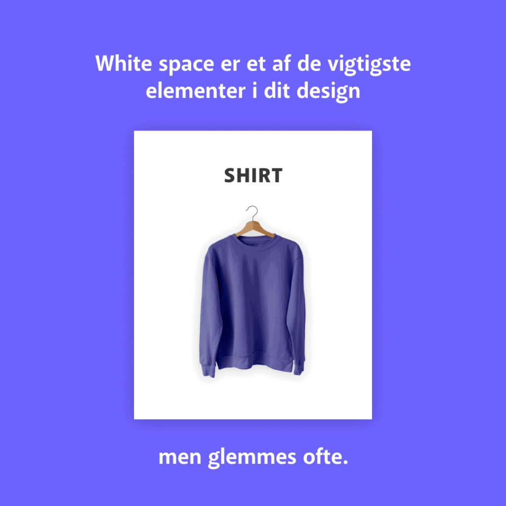 Illustration der fortæller at whitespace er et vigtigt element i design af billeder